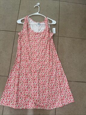 Old Navy NWT Floral Tank Swing Dress - Pink & White